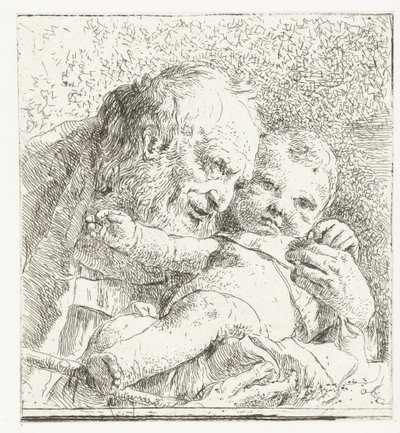 San José con el Niño Jesús en brazos de Giovanni Battista Tiepolo