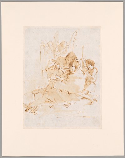 La Sagrada Familia con San Juan y dos ángeles de Giovanni Battista Tiepolo