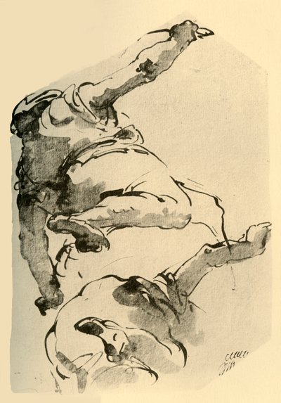 Figura arrodillada, vista desde atrás, 1743-1744, 1928 de Giovanni Battista Tiepolo