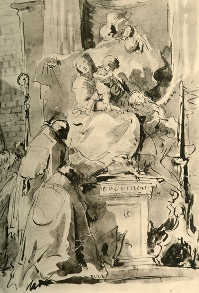 Madonna entronizada y dos obispos, mediados del siglo XVIII, 1928 de Giovanni Battista Tiepolo
