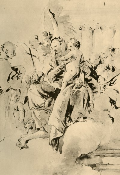 Madonna con santos y ángeles de Giovanni Battista Tiepolo