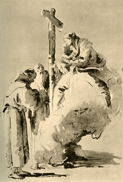 Madonna con dos monjes santos, mediados del siglo XVIII, 1928 de Giovanni Battista Tiepolo