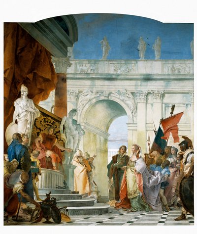 Magnanimidad de Escipión, detalle de Glorias de Escipión Africano y Alejandro Magno, 1743 de Giovanni Battista Tiepolo