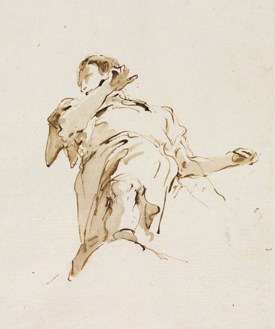 Figura masculina (?) vista desde abajo de Giovanni Battista Tiepolo