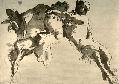 Fauno masculino y femenino con ánfora, mediados del siglo XVIII, 1928 de Giovanni Battista Tiepolo