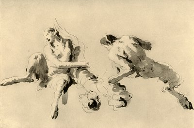 Fauno Masculino y Femenino con Cornucopia, mediados del siglo XVIII, 1928 de Giovanni Battista Tiepolo