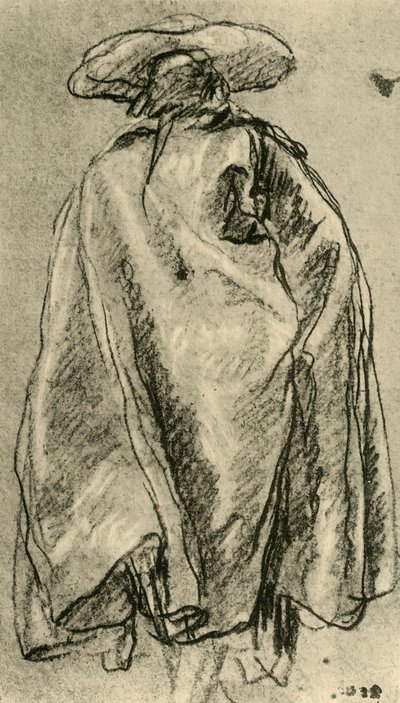 Hombre con una gran capa visto desde atrás, 1752, 1928 de Giovanni Battista Tiepolo