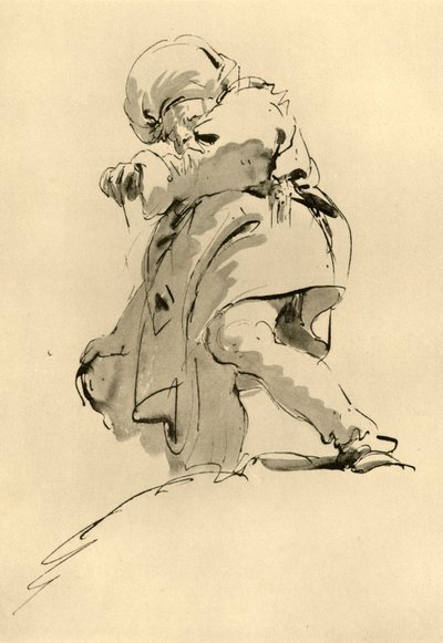 Hombre con turbante, mediados del siglo XVIII, 1928 de Giovanni Battista Tiepolo