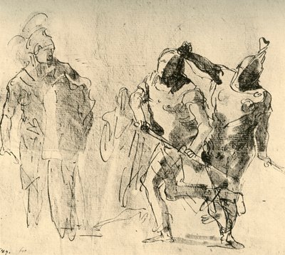 Minerva detiene la ira de Aquiles, c. 1757 de Giovanni Battista Tiepolo