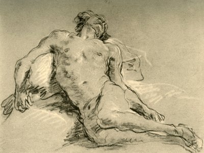 Desnudo descansando, mediados del siglo XVIII, 1928 de Giovanni Battista Tiepolo