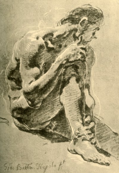 Desnudo sentado de Giovanni Battista Tiepolo