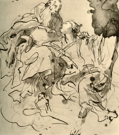 Hombre viejo y mujer joven, 1761, 1928 de Giovanni Battista Tiepolo
