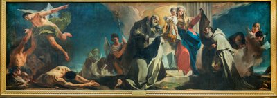 Nuestra Señora del Carmen entre los Santos Simón Stock, Teresa de Ávila, Alberto de Vercelli, el Profeta Elías y las Almas del Purgatorio, 1745 de Giovanni Battista Tiepolo