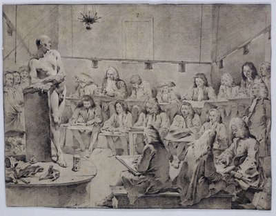 Academia de Piazzetta: Artistas dibujando un desnudo de Giovanni Battista Tiepolo