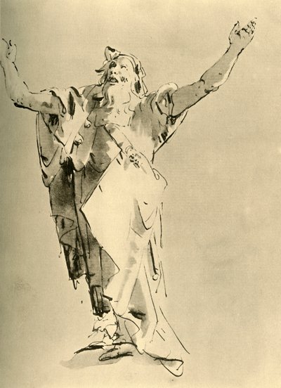 Profeta con los brazos levantados de Giovanni Battista Tiepolo