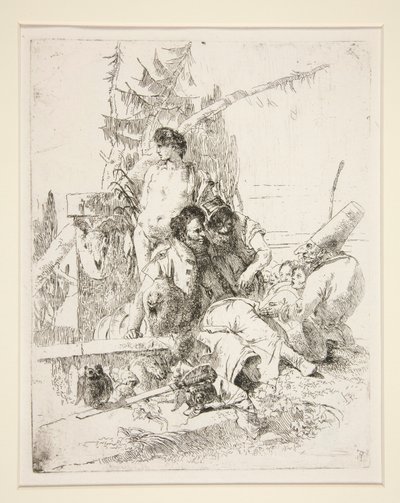 Punchinello hablando con los dos magos, de la serie Scherzi di Fantasia de Giovanni Battista Tiepolo