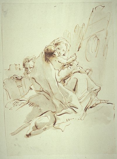 Descanso en la Huida a Egipto de Giovanni Battista Tiepolo