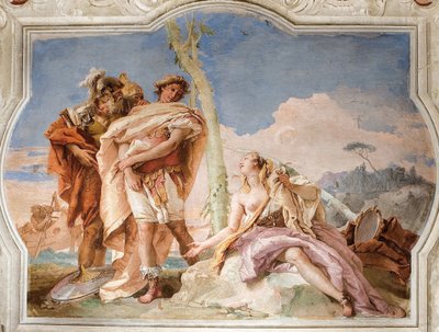 Rinaldo abandonando a Armida, de la Sala de Jerusalén Liberada en la Palazzina, 1757 de Giovanni Battista Tiepolo