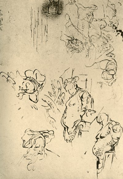 Sátiro Herms y Cabezas Orientales, mediados del siglo XVIII, 1928 de Giovanni Battista Tiepolo