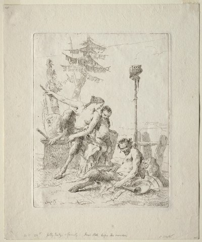 Scherzi di Fantasia: El sátiro feliz y su familia de Giovanni Battista Tiepolo