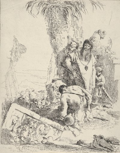 Pastor con dos magos, de los Scherzi, ca. 1743-57 de Giovanni Battista Tiepolo