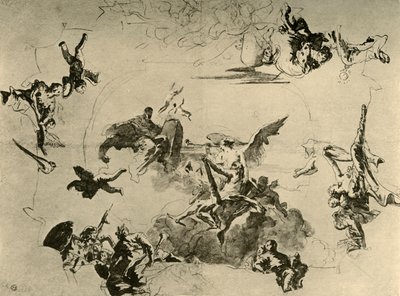 Boceto para una pintura de techo, mediados del siglo XVIII, 1928 de Giovanni Battista Tiepolo