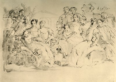 Boceto para un retrato grupal, mediados del siglo XVIII, 1928 de Giovanni Battista Tiepolo