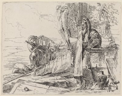 Filósofo de Pie y Dos Otras Figuras de Giovanni Battista Tiepolo