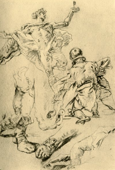 Estudio para una página en el Kaisersaal, 1751-1752, 1928 de Giovanni Battista Tiepolo