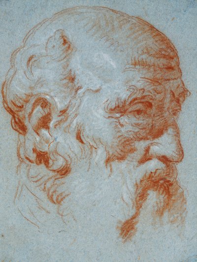 Estudio del busto de Giulio Contarini visto desde la izquierda de Giovanni Battista Tiepolo