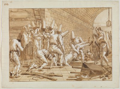 El entierro de Punchinello, c.1800 de Giovanni Battista Tiepolo