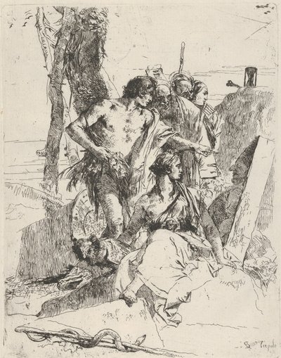 El Descubrimiento de la Tumba de Punchinello, de los Scherzi, ca. 1743-50 de Giovanni Battista Tiepolo