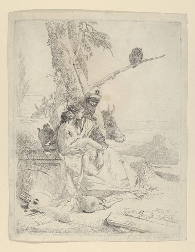 La familia del campesino oriental, de los Scherzi, ca. 1740 de Giovanni Battista Tiepolo