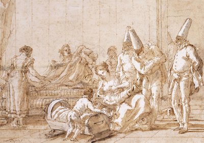 El cuidado de Punchinello de Giovanni Battista Tiepolo