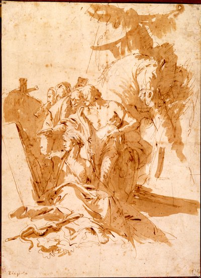 El descubrimiento de la tumba de Punchinello de Giovanni Battista Tiepolo