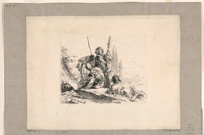 Tres soldados y un niño, de los Vari Capricci de Giovanni Battista Tiepolo