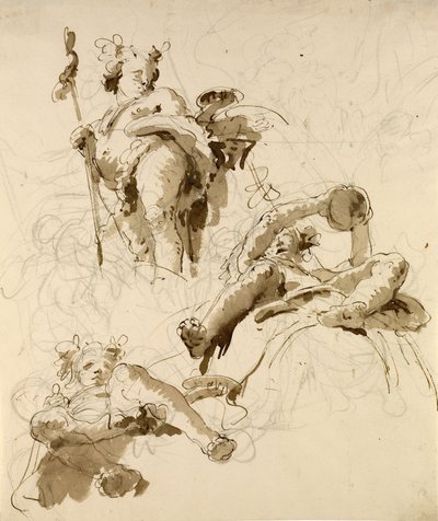 Tres estudios sobre el dios Baco de Giovanni Battista Tiepolo