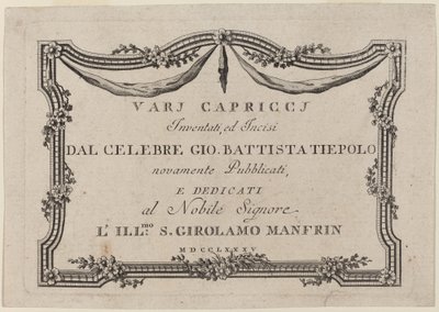 Página de título de Giovanni Battista Tiepolo