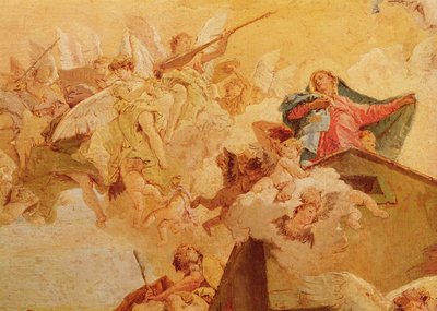 Traslado de la Santa Casa de Nazaret a Loreto (detalle) de Giovanni Battista Tiepolo