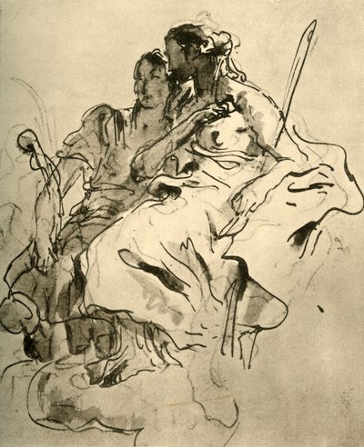 Dos mujeres jóvenes, mediados del siglo XVIII, 1928 de Giovanni Battista Tiepolo