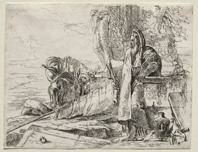 Varios caprichos: El filósofo sosteniendo un libro de Giovanni Battista Tiepolo
