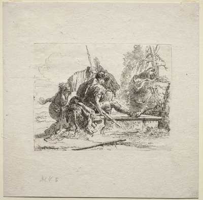 Caprichos varios: Los dos soldados y las dos mujeres de Giovanni Battista Tiepolo