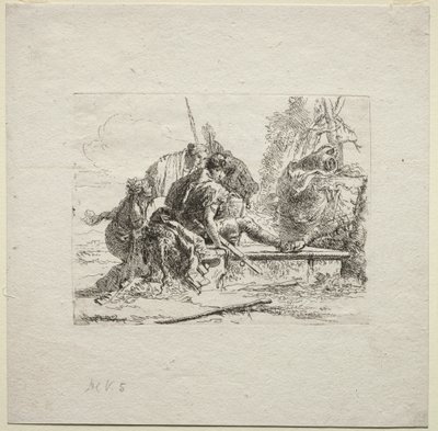 Varios Caprichos: Los Dos Soldados y las Dos Mujeres de Giovanni Battista Tiepolo