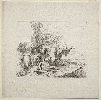 Varios caprichos: La mujer con pandereta, 1785 de Giovanni Battista Tiepolo