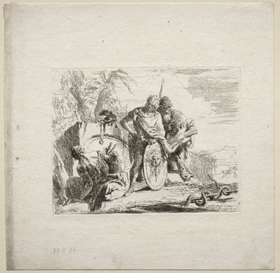 Varios Caprichos: El joven soldado y el astrólogo, 1785 de Giovanni Battista Tiepolo
