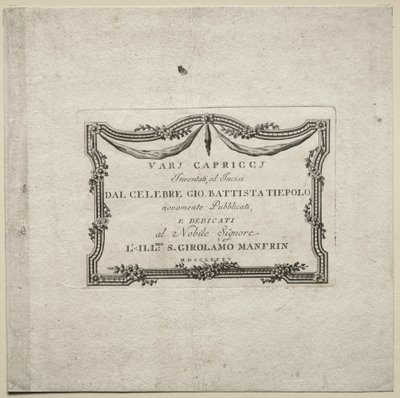 Caprichos varios: Página de título de Giovanni Battista Tiepolo