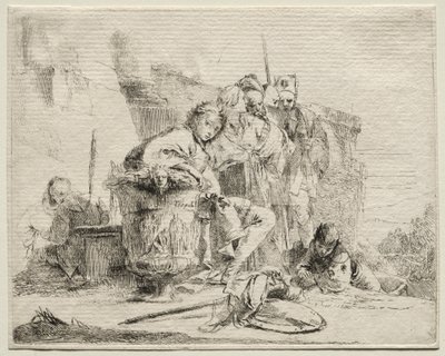 Varios Caprichos: Joven Sentado, Apoyado en una Urna de Giovanni Battista Tiepolo