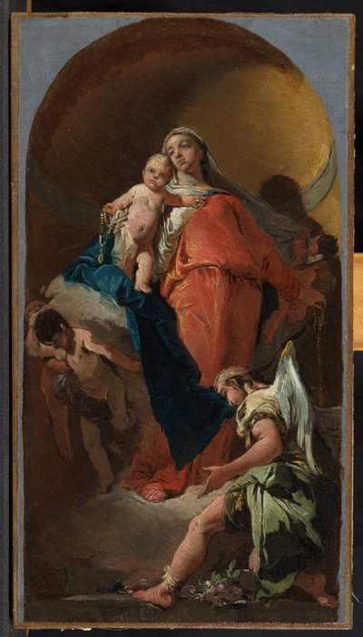 Virgen y Niño con un Ángel, c.1725-28 de Giovanni Battista Tiepolo