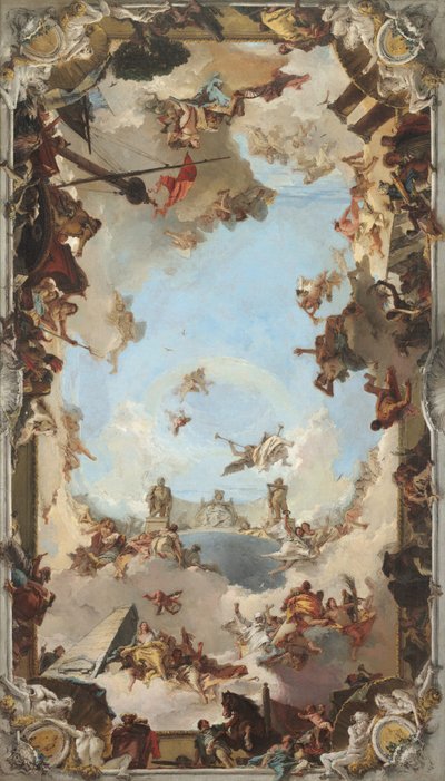 Riqueza y Beneficios de la Monarquía Española bajo Carlos III de Giovanni Battista Tiepolo