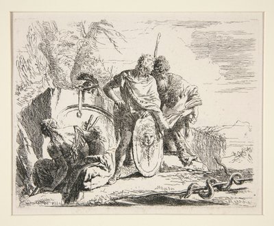 Joven Soldado con Filósofo y Mujer Sentada, de la serie Vari Capricci de Giovanni Battista Tiepolo